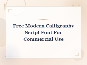 Free Modern Calligraphy Script Font for Commercial Use